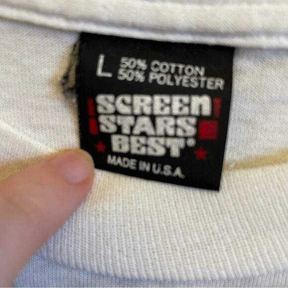 Vintage L white short sleeve t-shirt “Aged to Perfection” wine - Picture 4 of 7